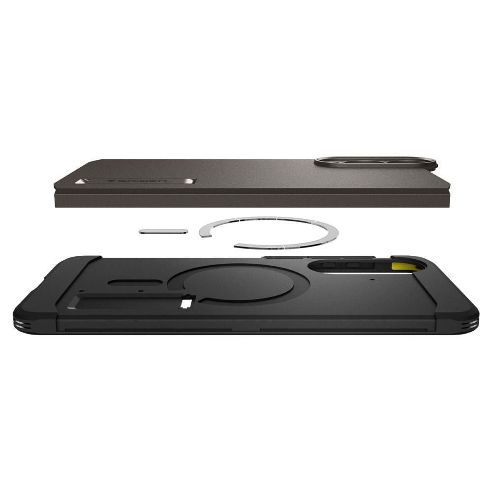Pouzdro MagSafe pro Samsung Galaxy S25 Edge S937, Spigen, Tough Armor, Šedé ACS09423