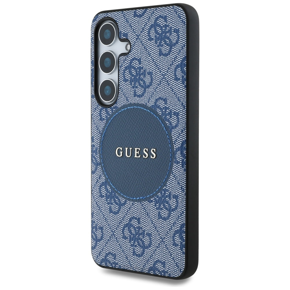 Pouzdro MagSafe pro Samsung Galaxy S25+ S936, Guess, 4G Circle Classic Logo, Modrá