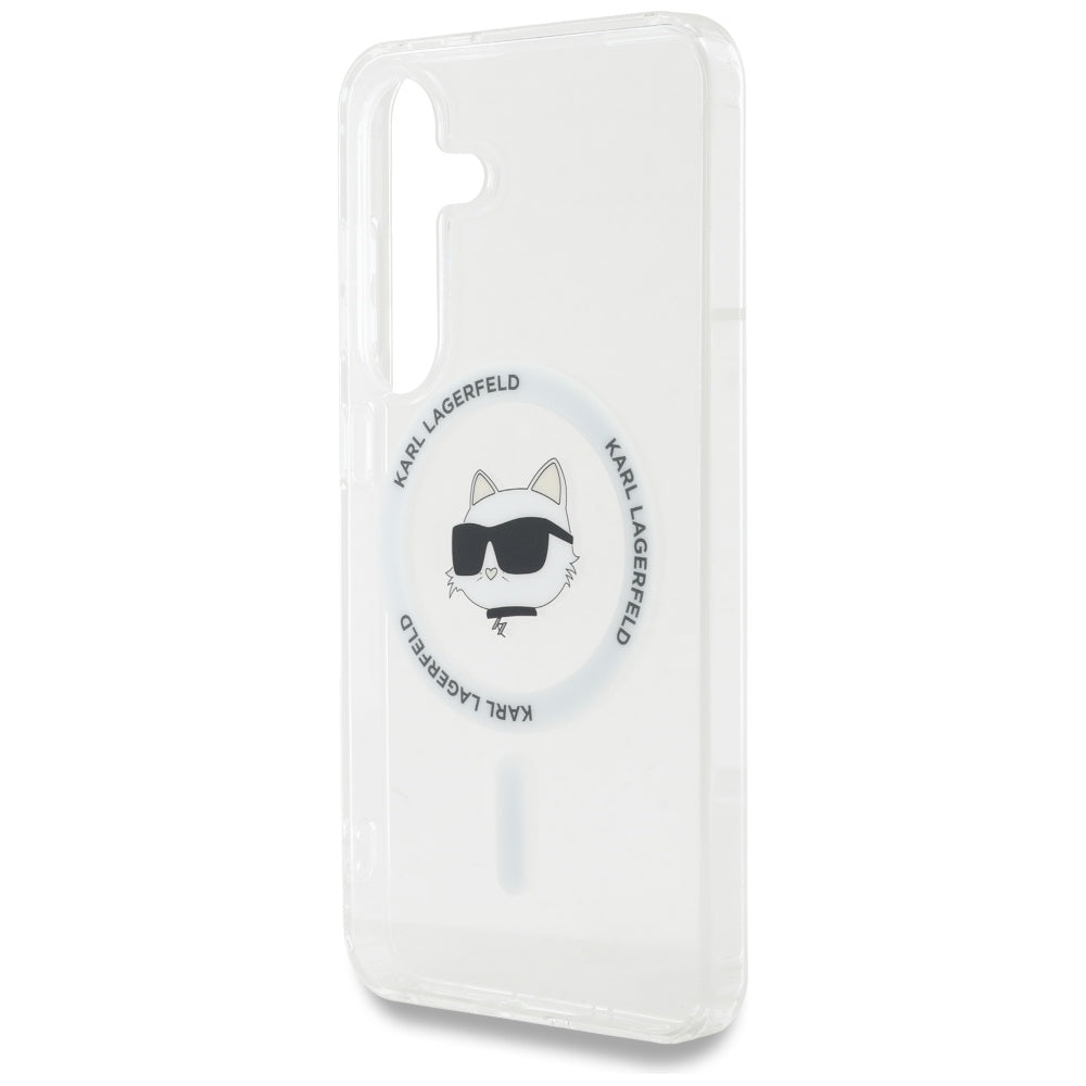 Pouzdro MagSafe pro Samsung Galaxy S25+ S936, Karl Lagerfeld, IML Choupette's Head, Bílá