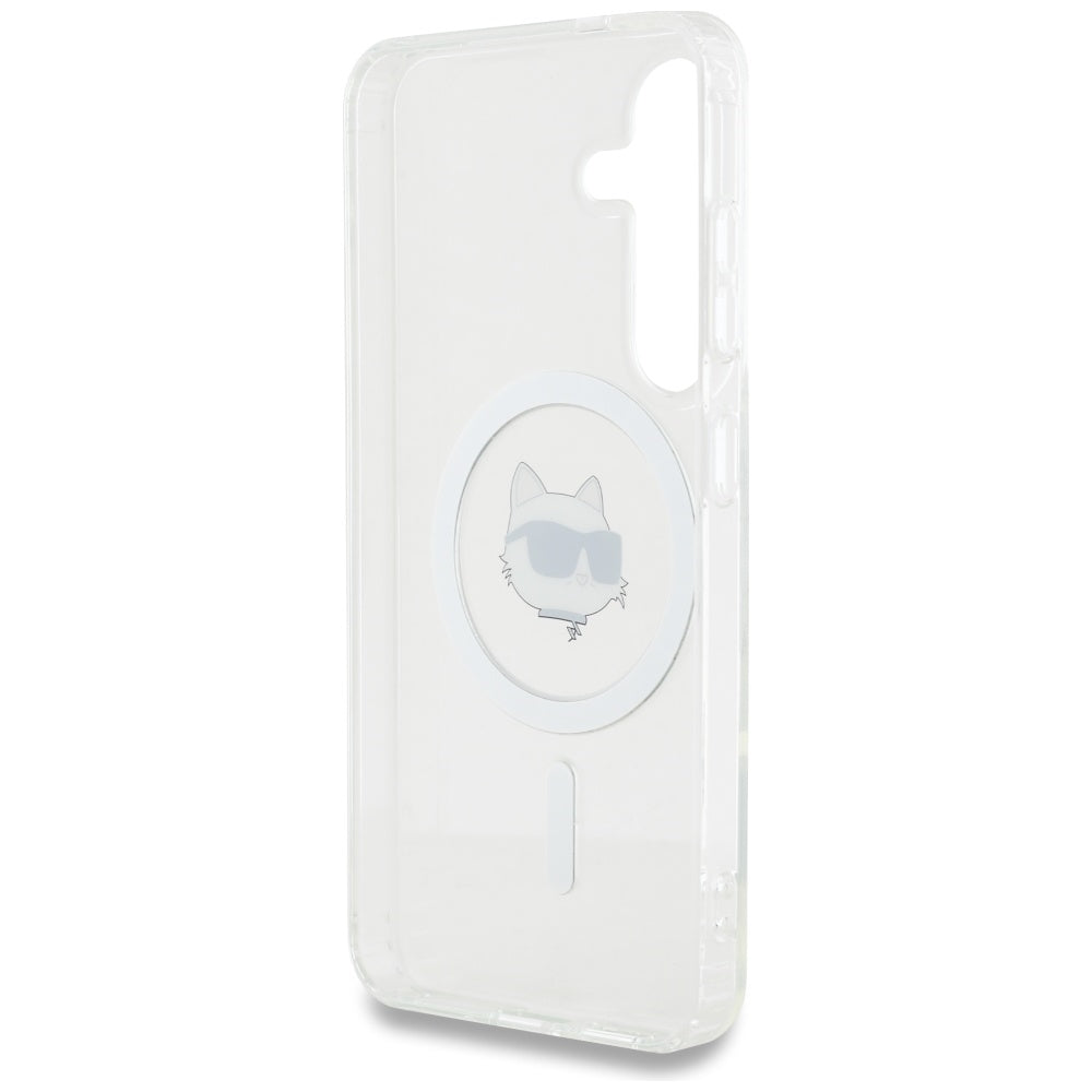 Pouzdro MagSafe pro Samsung Galaxy S25+ S936, Karl Lagerfeld, IML Choupette's Head, Bílá