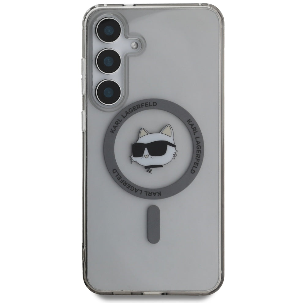 Pouzdro MagSafe pro Samsung Galaxy S25+ S936, Karl Lagerfeld, IML Choupette's Head, Černá