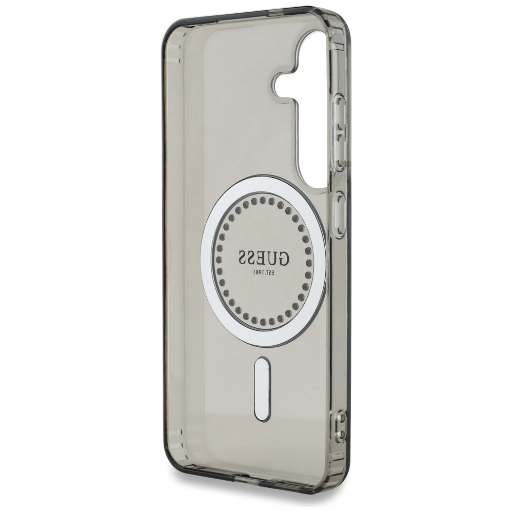 Pouzdro MagSafe pro Samsung Galaxy S25 S931, Guess, IML Rhinestone, Černá