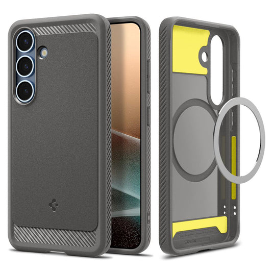 Pouzdro MagSafe pro Samsung Galaxy S25 S931, Spigen, Rugged Armor, šedé ACS08999