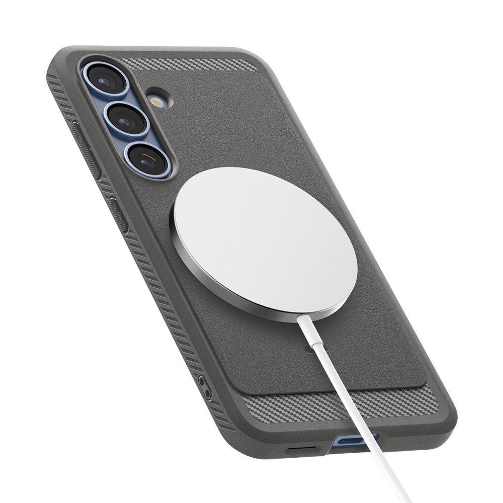 Pouzdro MagSafe pro Samsung Galaxy S25 S931, Spigen, Rugged Armor, šedé ACS08999