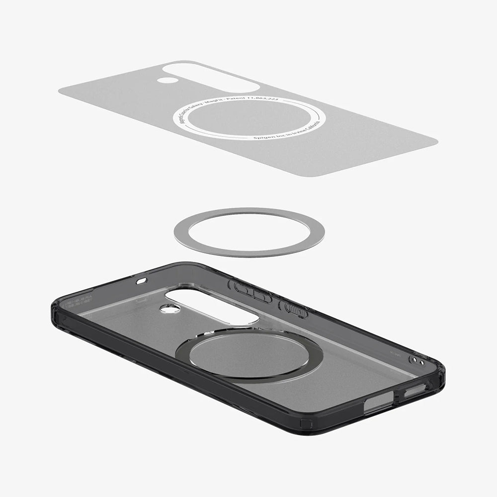 Pouzdro MagSafe pro Samsung Galaxy S25 S931, Spigen, Ultra Hybrid, Saténově černé ACS09005