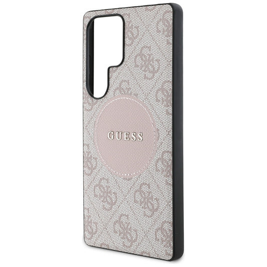 Pouzdro MagSafe pro Samsung Galaxy S25 Ultra S938, Guess, 4G Circle Classic Logo, Růžová