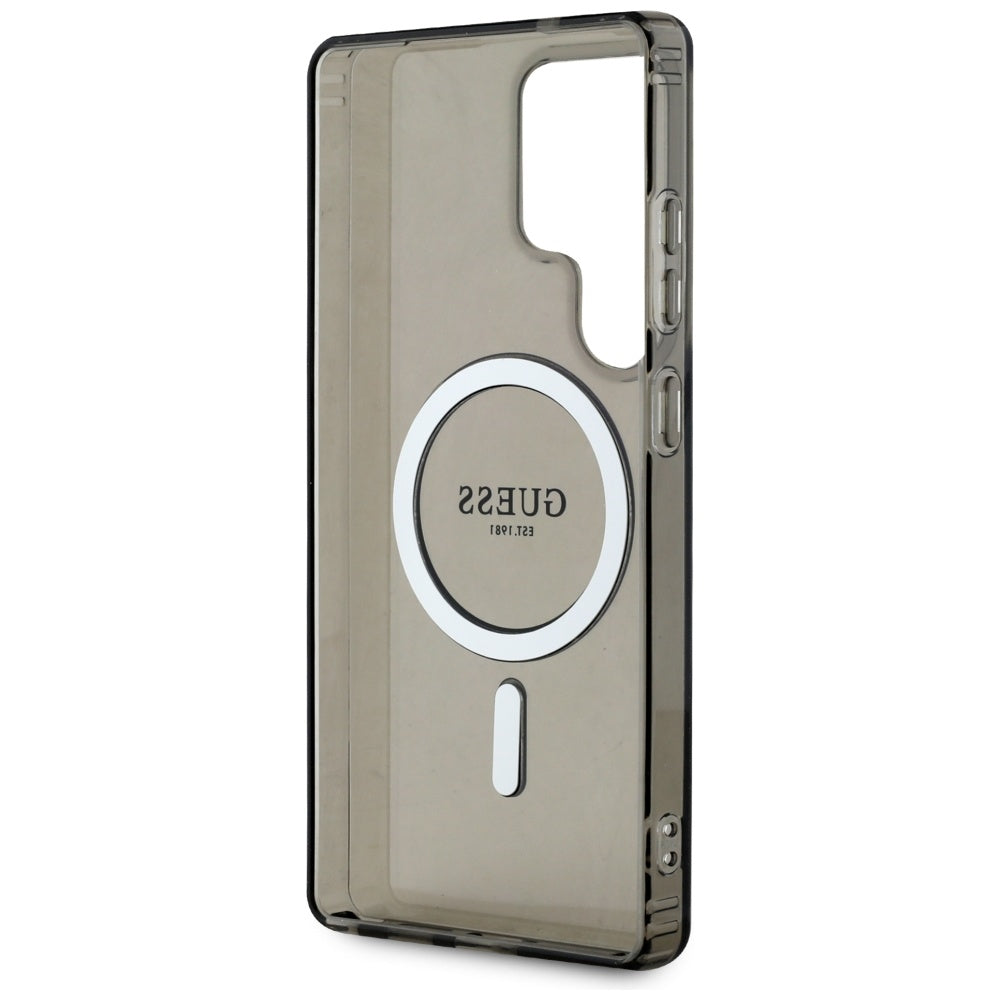 Pouzdro MagSafe pro Samsung Galaxy S25 Ultra S938, Guess, IML Glitter Circle, Černá