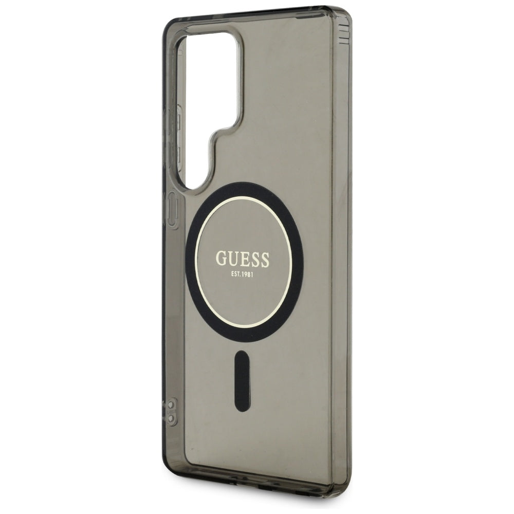 Pouzdro MagSafe pro Samsung Galaxy S25 Ultra S938, Guess, IML Glitter Circle, Černá