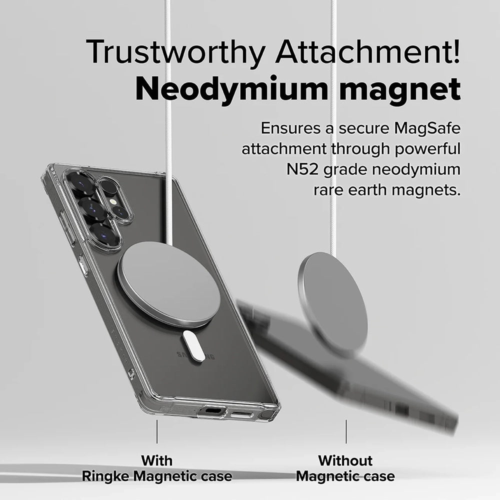 MagSafe pouzdro pro Samsung Galaxy S25 Ultra S938, Ringke, Fusion, Matně průhledné