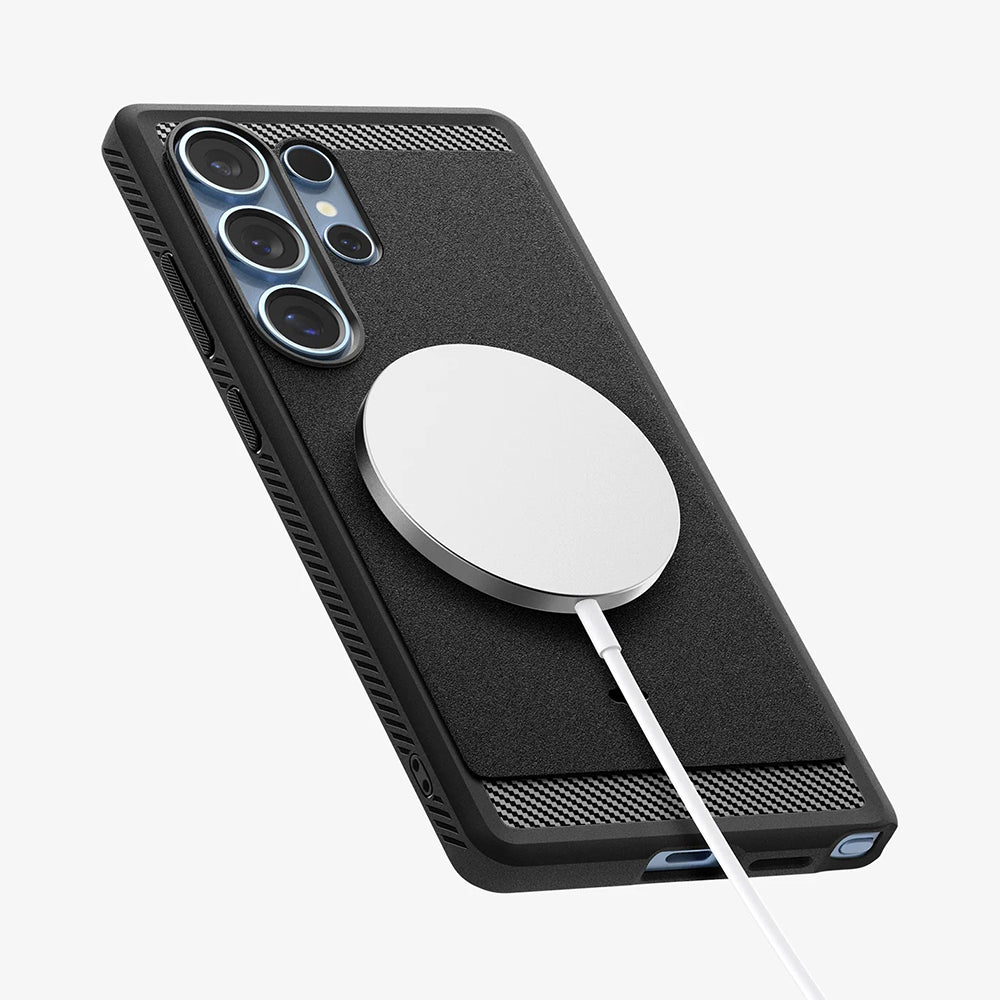 Pouzdro MagSafe pro Samsung Galaxy S25 Ultra S938, Spigen, Rugged Armor, Matně černé ACS08951