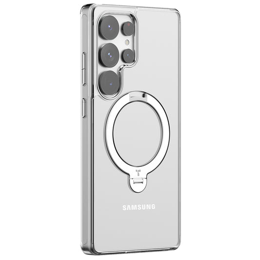 Pouzdro MagSafe pro Samsung Galaxy S25 Ultra S938, Torras, Ostand Spin, Průhledné