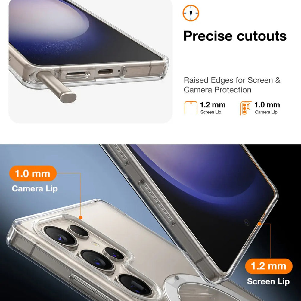 Pouzdro MagSafe pro Samsung Galaxy S25 Ultra S938, Torras, Ostand Spin, Průhledné
