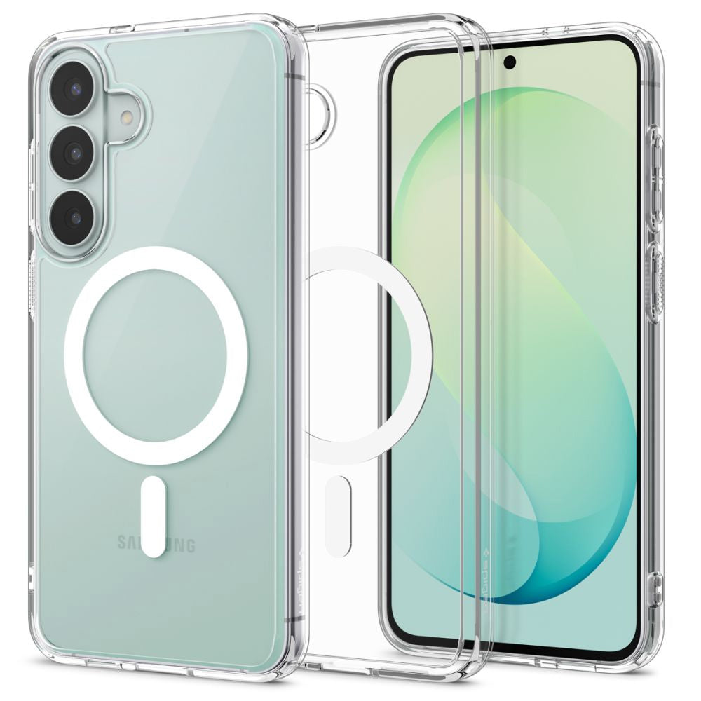 MagSafe pouzdro pro Samsung Galaxy S26 FE S741, Spigen, Ultra Hybrid, Průhledná bílá ACS11636