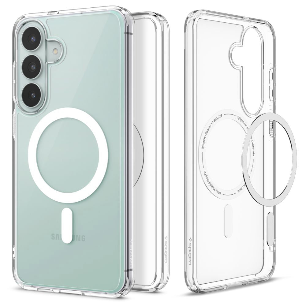MagSafe pouzdro pro Samsung Galaxy S26 FE S741, Spigen, Ultra Hybrid, Průhledná bílá ACS11636