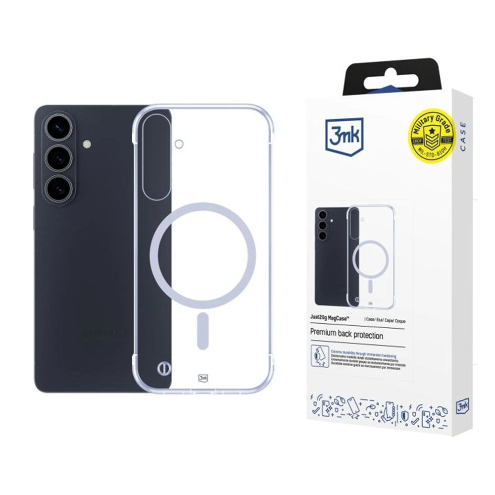 Pouzdro MagSafe pro Samsung Galaxy S26 Plus, 3MK, Just20g, Průhledné