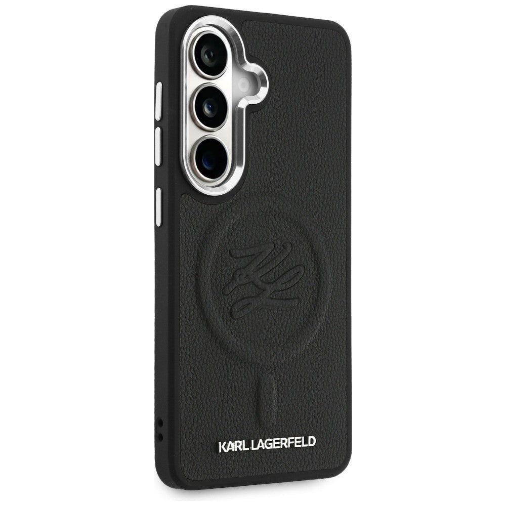 Pouzdro MagSafe pro Samsung Galaxy S26 Plus S947, Karl Lagerfeld, Initial Logo Debossed, Černá