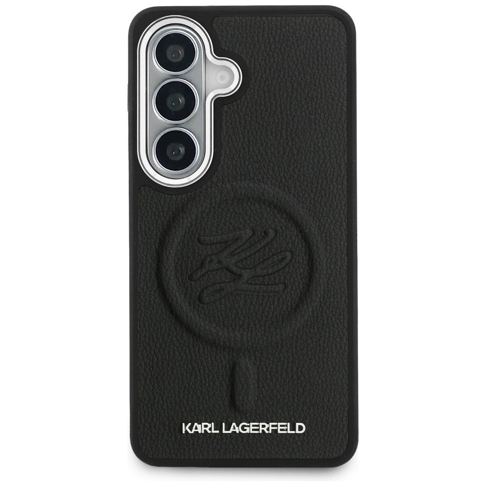 Pouzdro MagSafe pro Samsung Galaxy S26 Plus S947, Karl Lagerfeld, Initial Logo Debossed, Černá