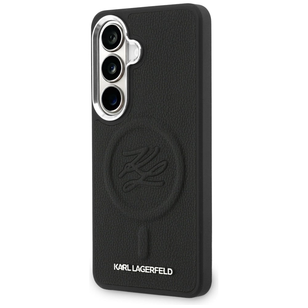 Pouzdro MagSafe pro Samsung Galaxy S26 Plus S947, Karl Lagerfeld, Initial Logo Debossed, Černá
