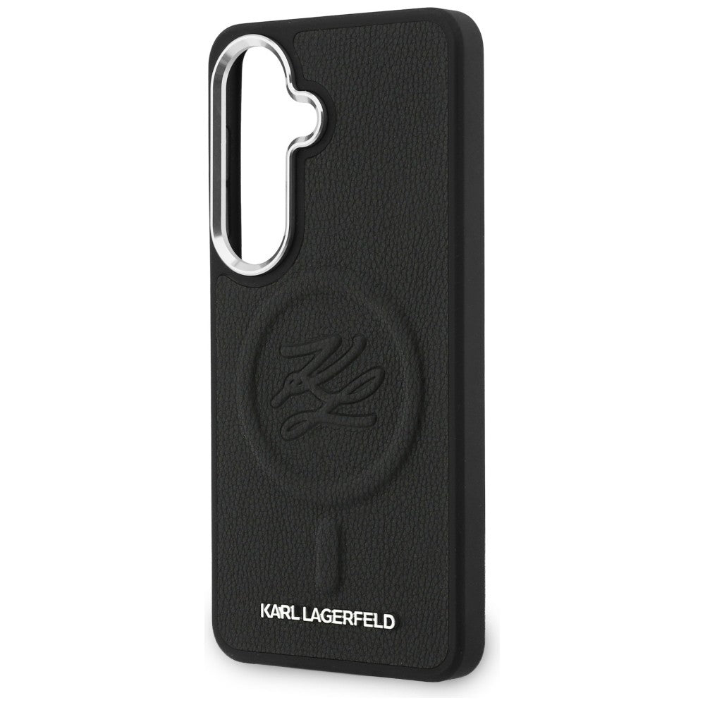 Pouzdro MagSafe pro Samsung Galaxy S26 Plus S947, Karl Lagerfeld, Initial Logo Debossed, Černá