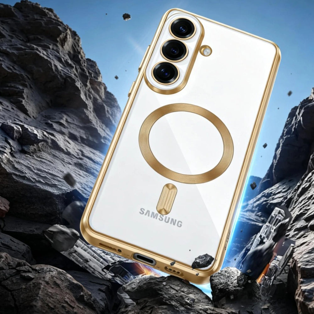 Pouzdro MagSafe pro Samsung Galaxy S26 Plus S947, Techsuit, Luxury Crystal, Stříbrné