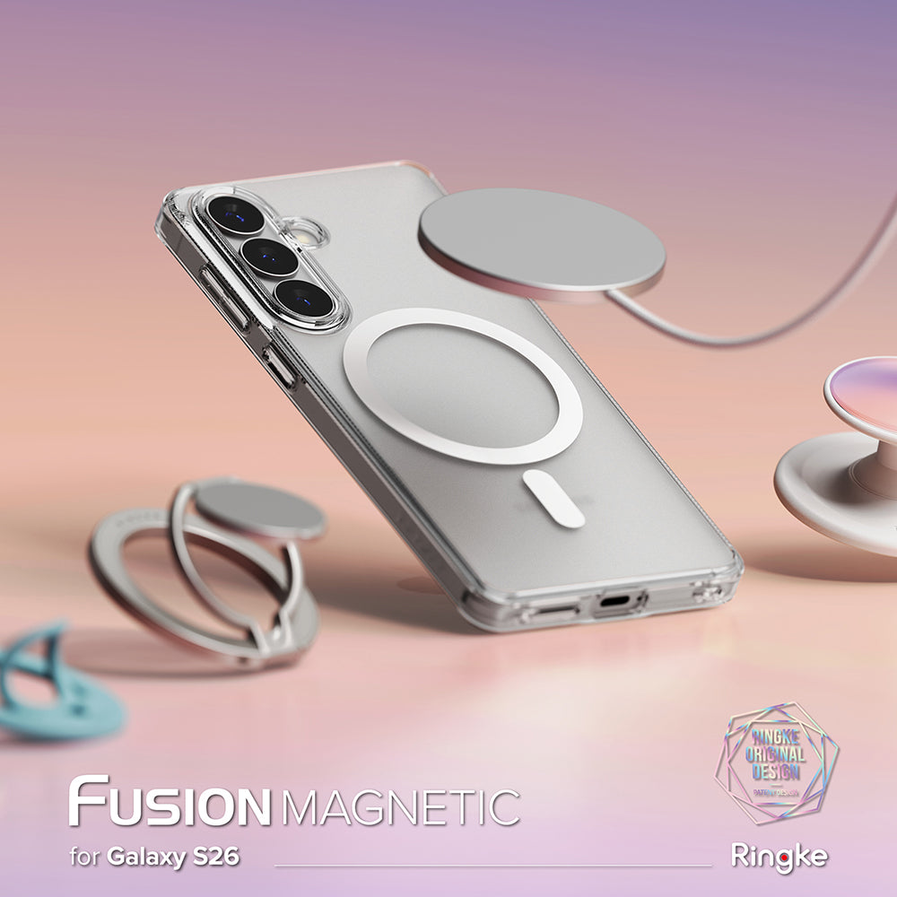 Pouzdro MagSafe pro Samsung Galaxy S26 S942, Ringke, Fusion, Matně průhledné