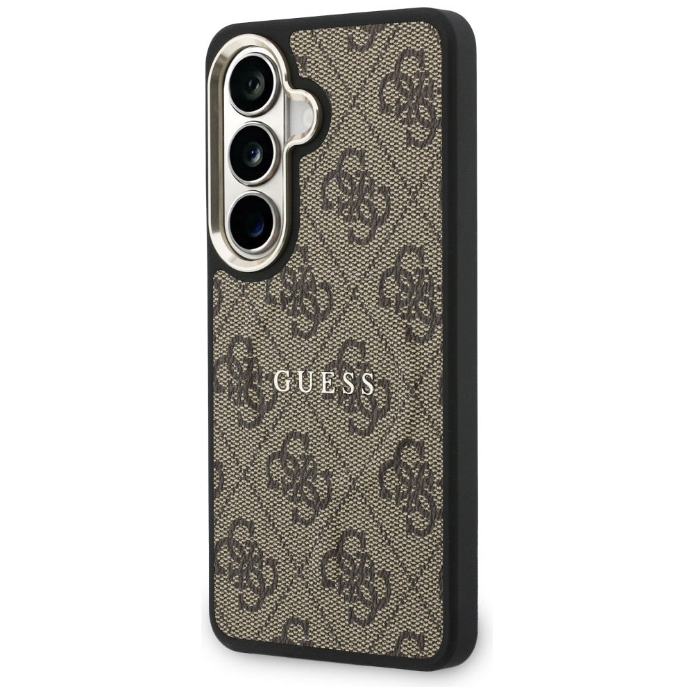 Pouzdro MagSafe pro Samsung Galaxy S26 S942, Guess, 4G Embossed Ring, hnědé