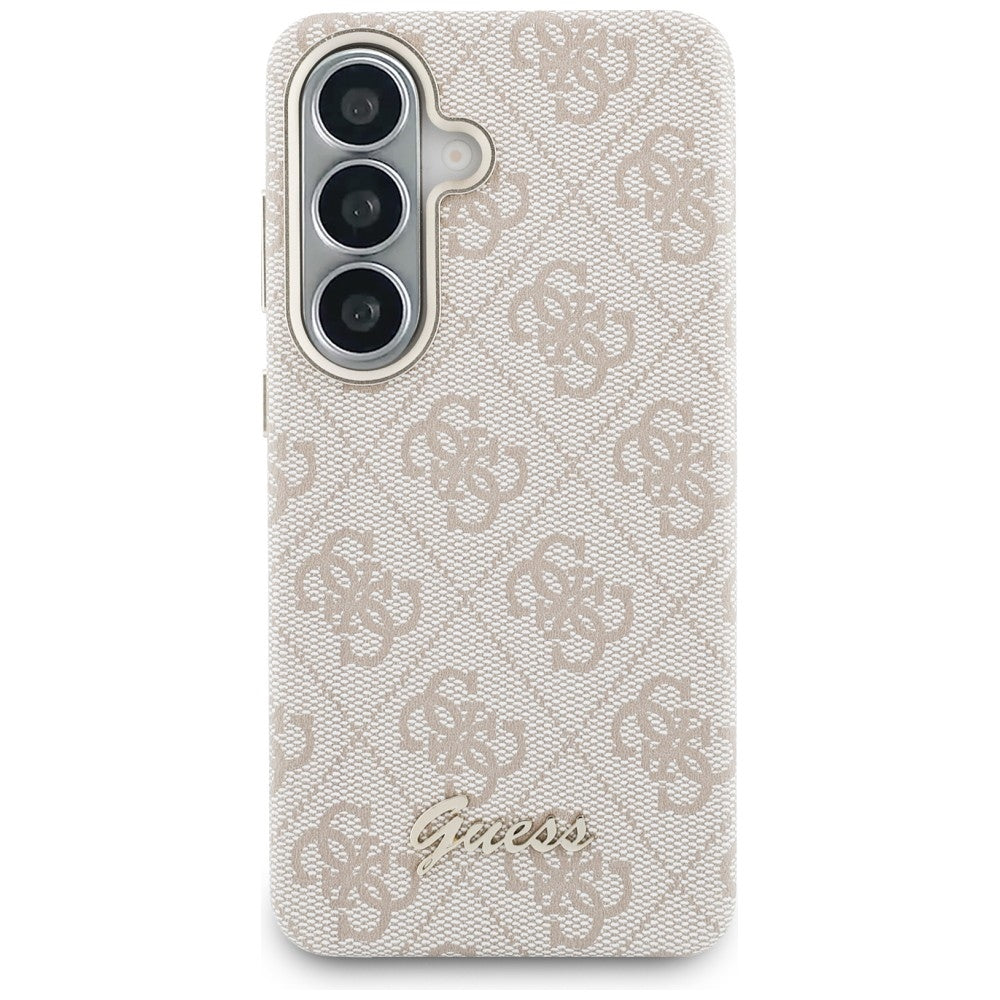 Pouzdro MagSafe pro Samsung Galaxy S26 S942, Guess, 4G Script Logo, Růžové