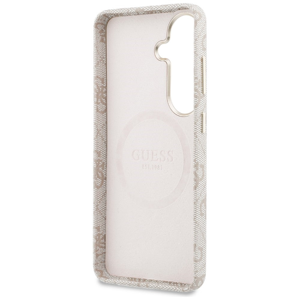 Pouzdro MagSafe pro Samsung Galaxy S26 S942, Guess, 4G Script Logo, Růžové