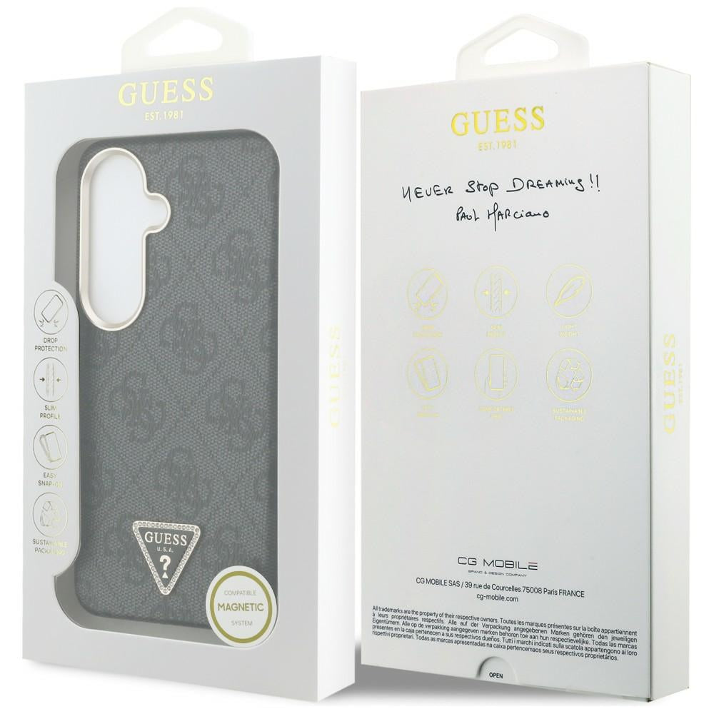 Pouzdro MagSafe pro Samsung Galaxy S26 S942, Guess, 4G Triangle Logo, Černá