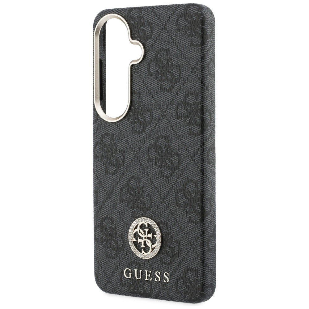 Pouzdro MagSafe pro Samsung Galaxy S26 S942, Guess, Rhinestone Round Logo, Černá