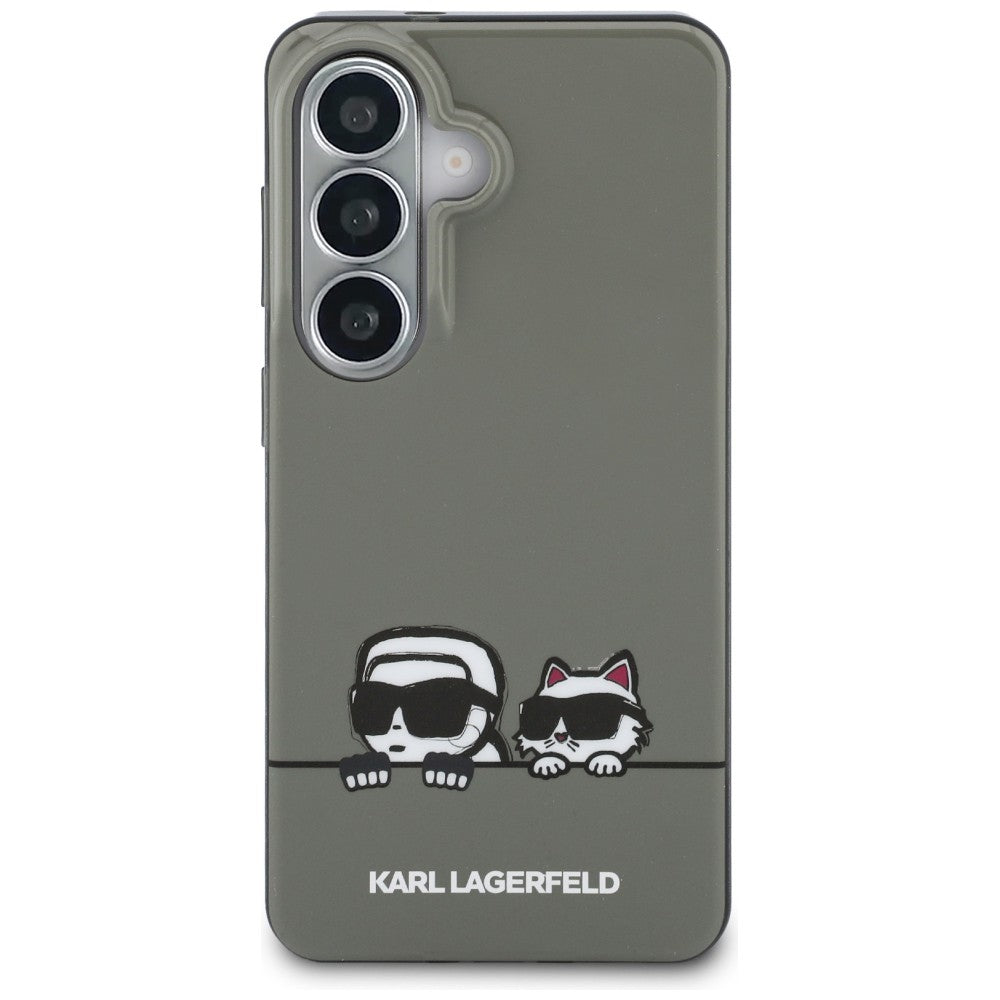 Pouzdro MagSafe pro Samsung Galaxy S26 S942, Karl Lagerfeld, IML Karl & Choupette Peekaboo Logo, Černá