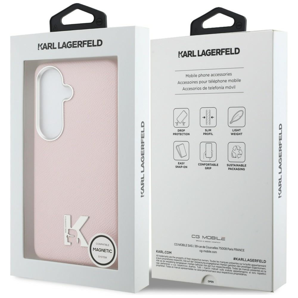 Pouzdro MagSafe pro Samsung Galaxy S26 S942, Karl Lagerfeld, Karl Head Logo, Růžové