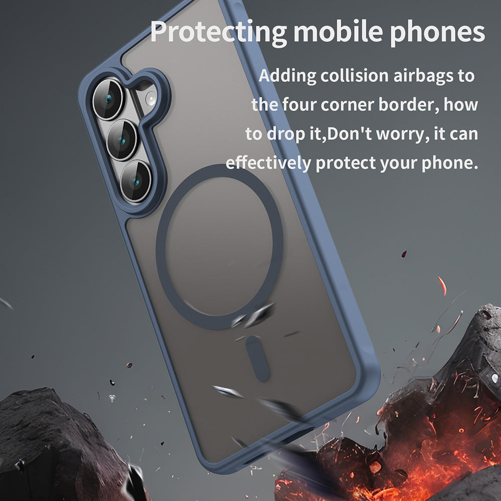 Pouzdro MagSafe pro Samsung Galaxy S26 S942, Techsuit, HaloFrost II, Námořnická modř