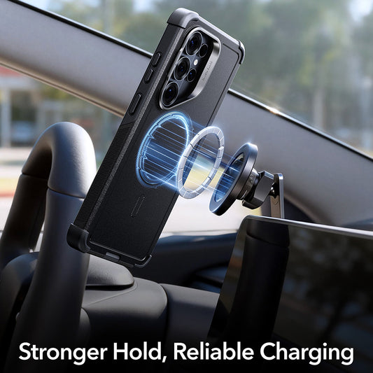 Pouzdro MagSafe pro Samsung Galaxy S26 Ultra, ESR, Cyber Armor Kickstand, Černá