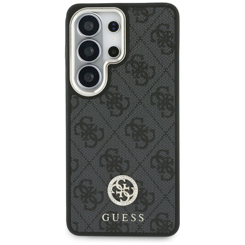 Pouzdro MagSafe pro Samsung Galaxy S26 Ultra S948, GUESS, 4G Big Rhinestone Triangle Strap, Černá