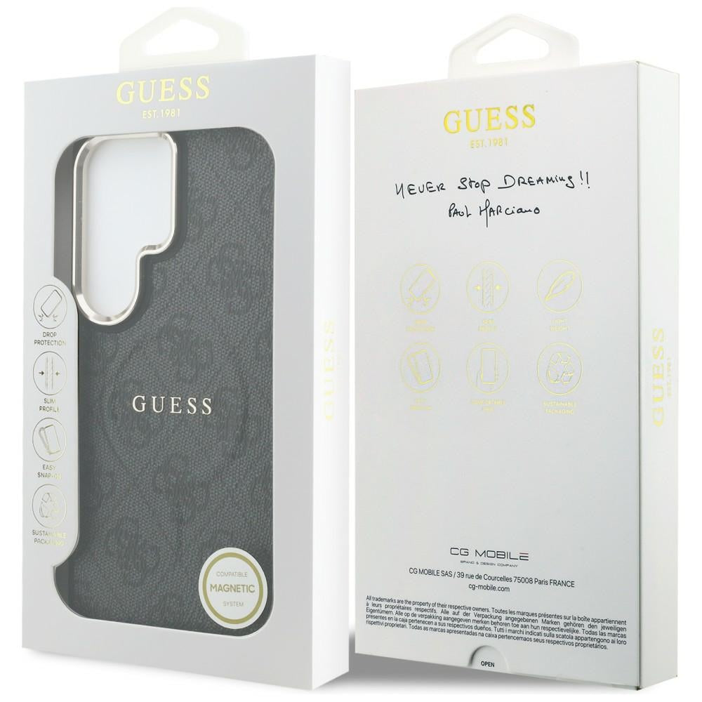 Pouzdro MagSafe pro Samsung Galaxy S26 Ultra S948, Guess, 4G Embossed Ring, černé