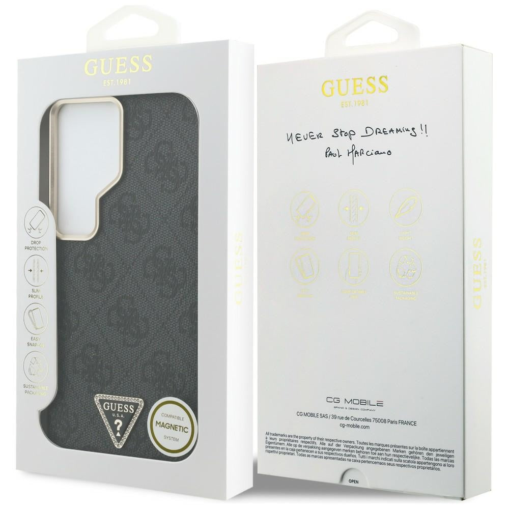 Pouzdro MagSafe pro Samsung Galaxy S26 Ultra S948, Guess, 4G Triangle Logo, Černá