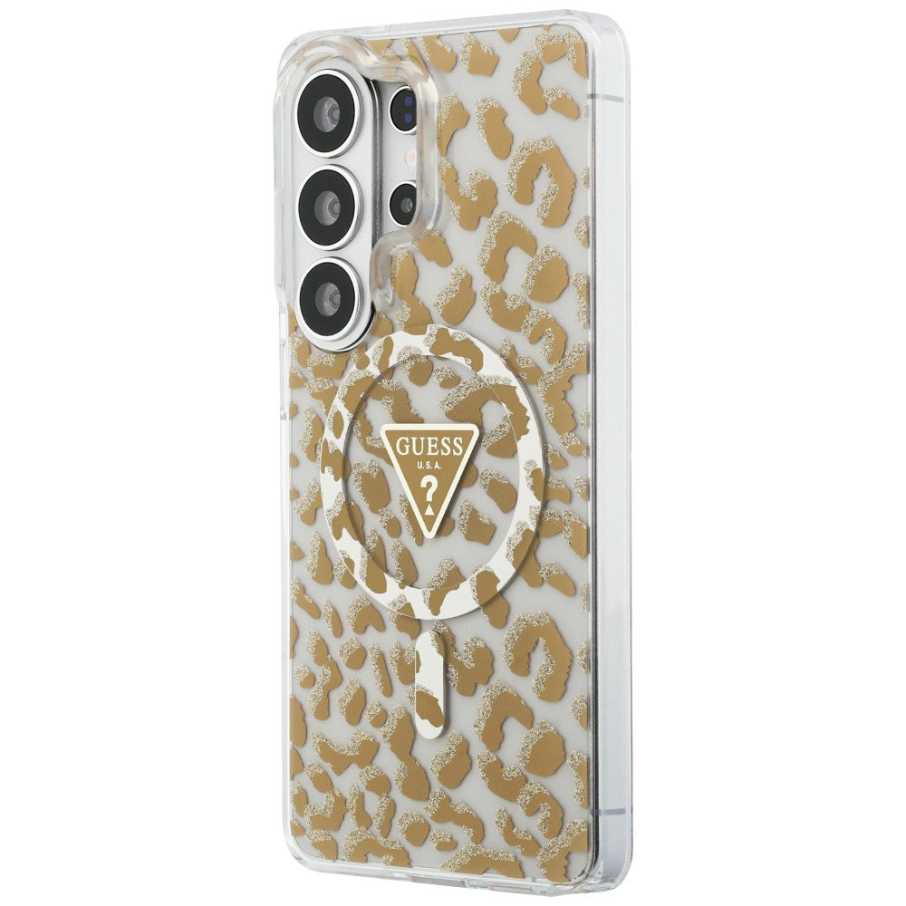 Pouzdro MagSafe pro Samsung Galaxy S26 Ultra S948, Guess, IML Leopard Pattern, Hnědá