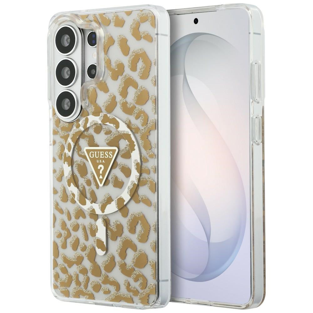 Pouzdro MagSafe pro Samsung Galaxy S26 Ultra S948, Guess, IML Leopard Pattern, Hnědá