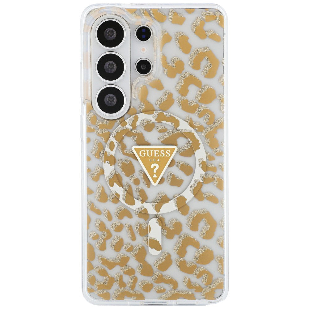 Pouzdro MagSafe pro Samsung Galaxy S26 Ultra S948, Guess, IML Leopard Pattern, Hnědá