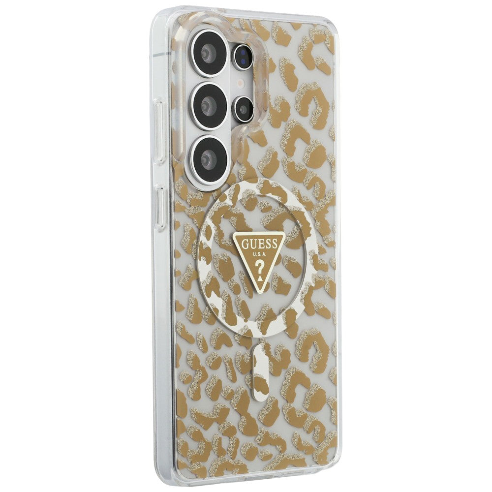 Pouzdro MagSafe pro Samsung Galaxy S26 Ultra S948, Guess, IML Leopard Pattern, Hnědá