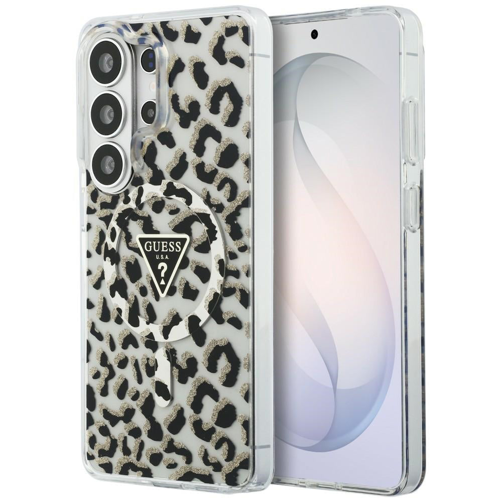 Pouzdro MagSafe pro Samsung Galaxy S26 Ultra S948, Guess, IML Leopard Pattern, Černá