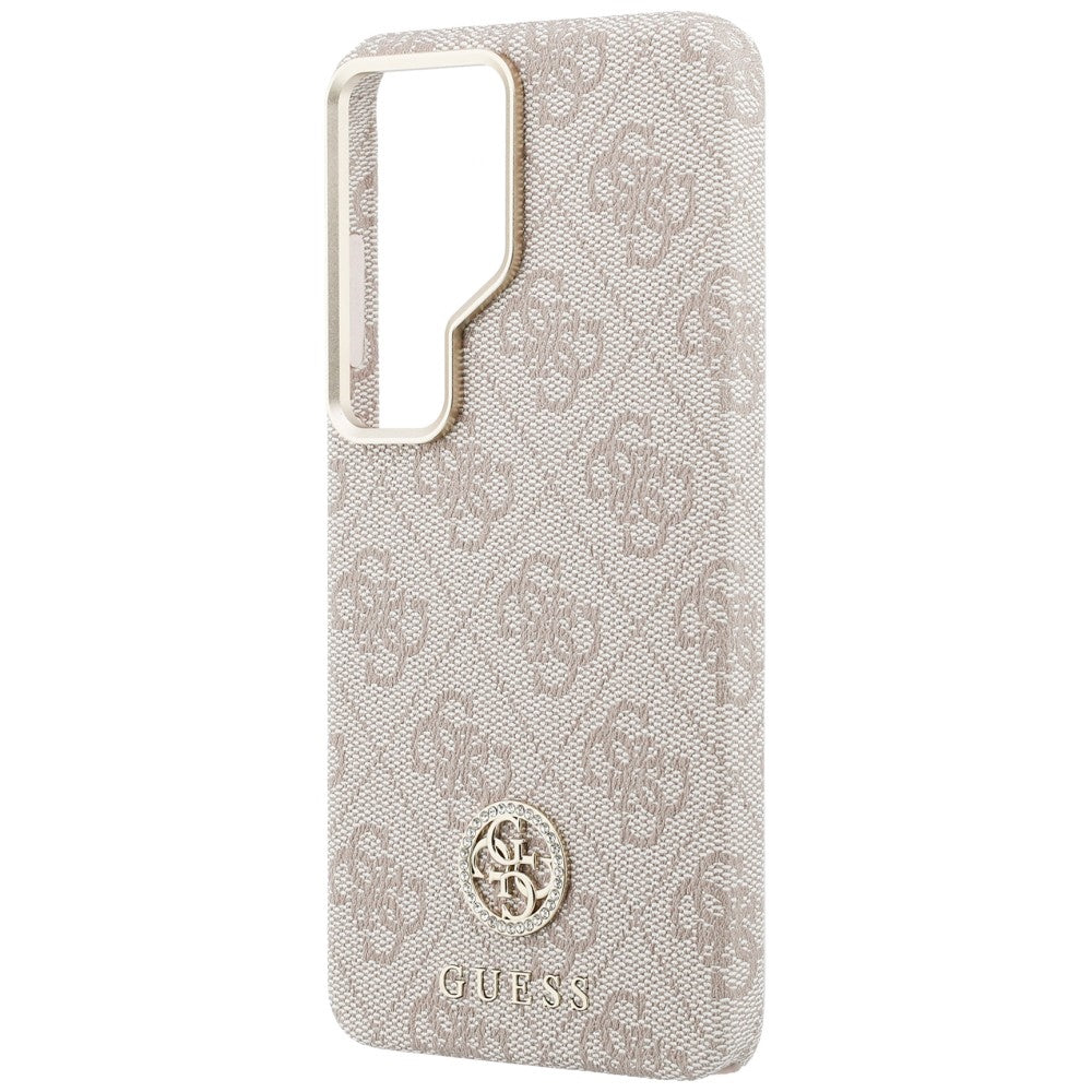 Pouzdro MagSafe pro Samsung Galaxy S26 Ultra S948, Guess, Rhinestone Round Logo, Růžové