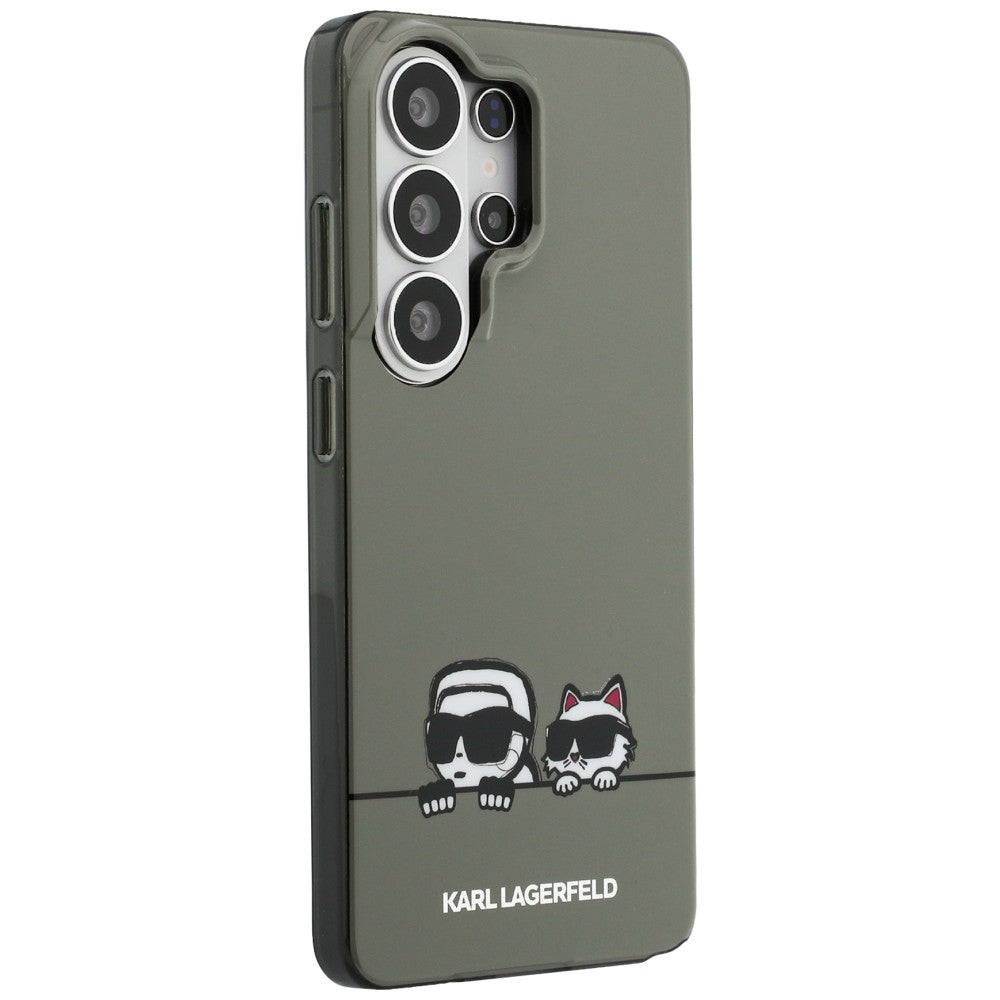 Pouzdro MagSafe pro Samsung Galaxy S26 Ultra S948, Karl Lagerfeld, IML Karl & Choupette Peekaboo Logo, Černá