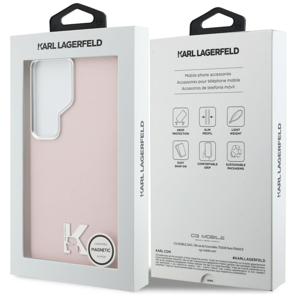 Pouzdro MagSafe pro Samsung Galaxy S26 Ultra S948, Karl Lagerfeld, Karl Head Logo, Růžové