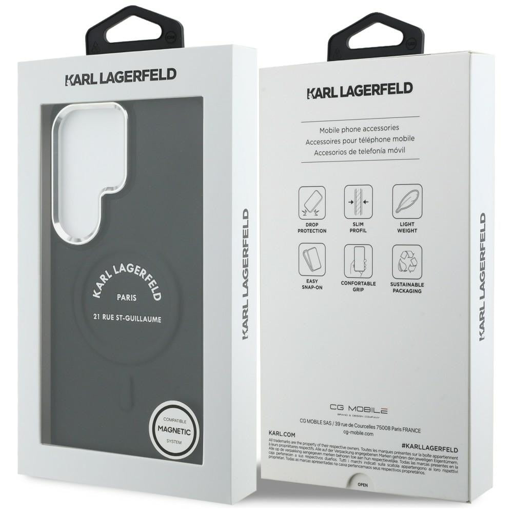 Pouzdro MagSafe pro Samsung Galaxy S26 Ultra S948, Karl Lagerfeld, Karl RSG Logo, Černá