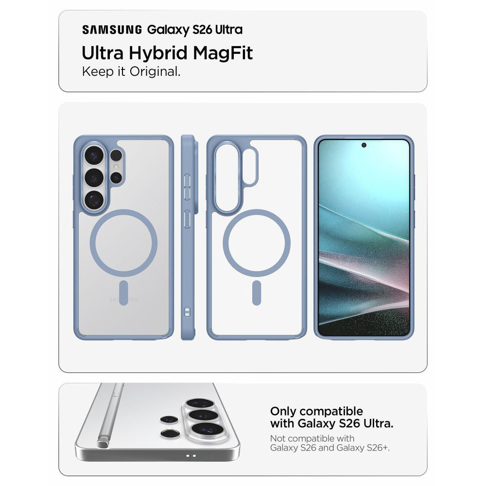 Pouzdro MagSafe pro Samsung Galaxy S26 Ultra S948, Spigen, Ultra Hybrid, Modrá ACS11207