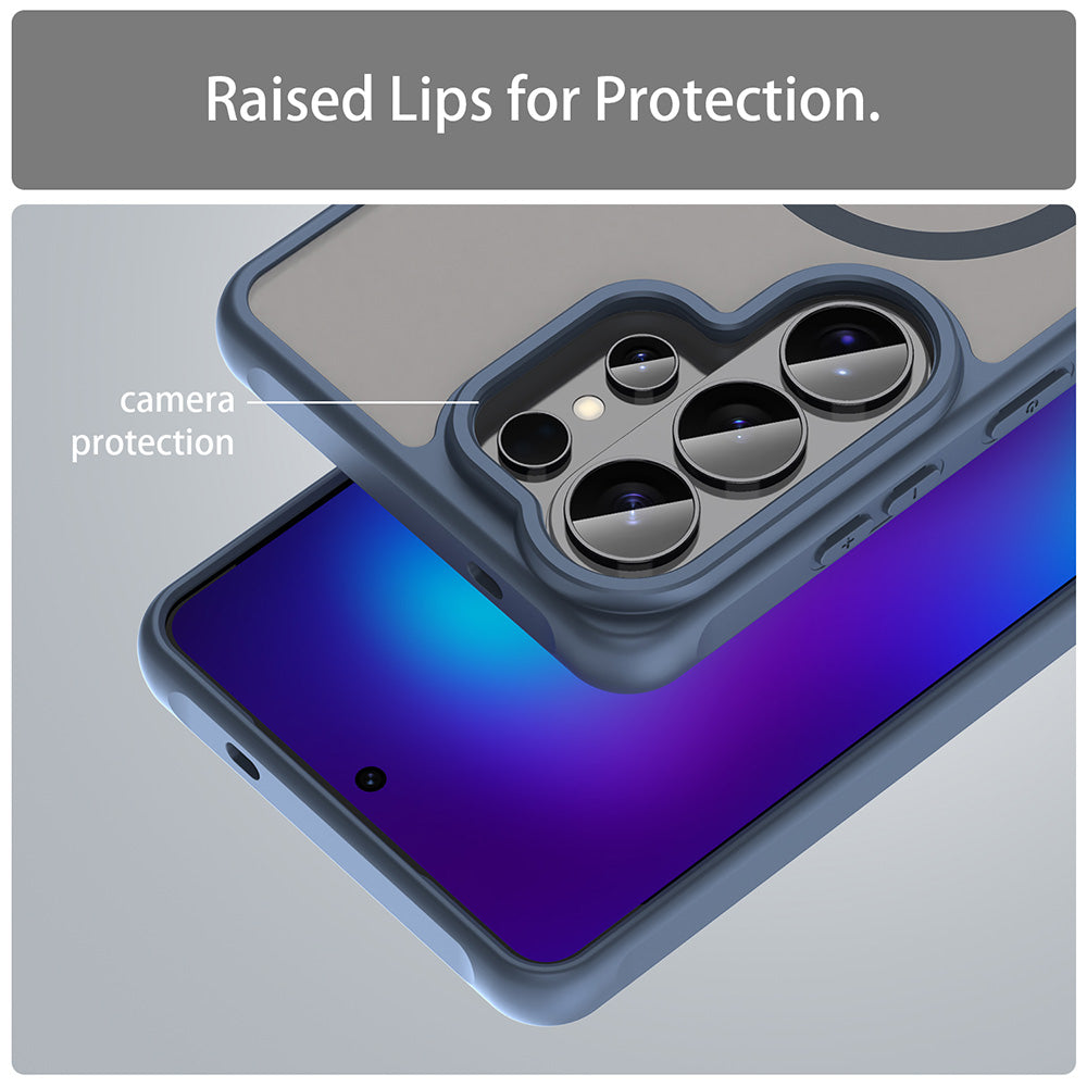 Pouzdro MagSafe pro Samsung Galaxy S26 Ultra S948, Techsuit, HaloFrost II, Námořnická modř