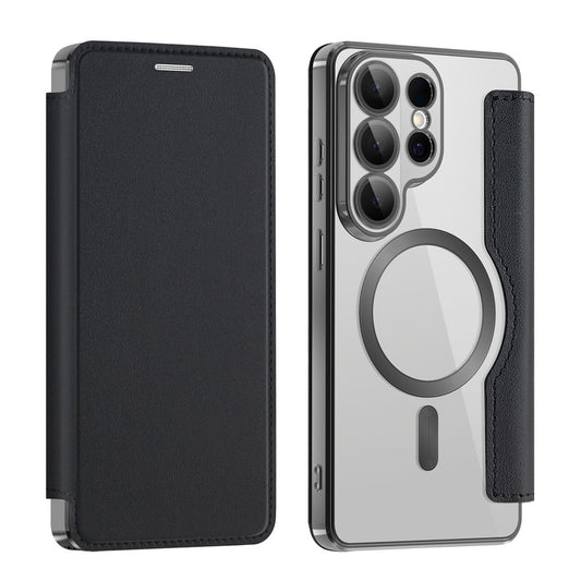 Pouzdro MagSafe pro Samsung Galaxy S26 Ultra, Techsuit, SmartMag Book, Černá