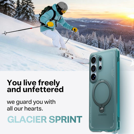 Pouzdro MagSafe pro Samsung Galaxy S26 Ultra, Torras, Ostand Spin Air, Zelené